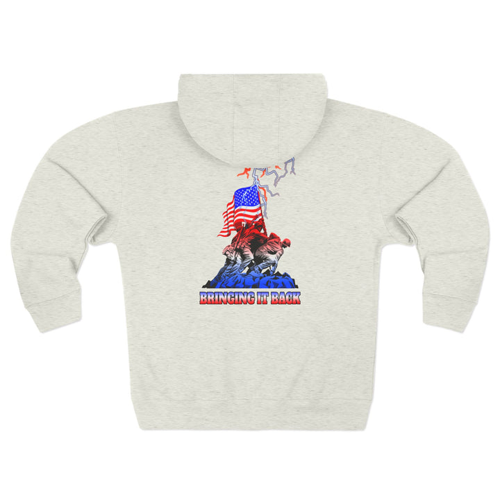 CG A AMERICAN WARRIORS RED WHITE BLUE FADE /BRINGING IT BACK ZIP UP