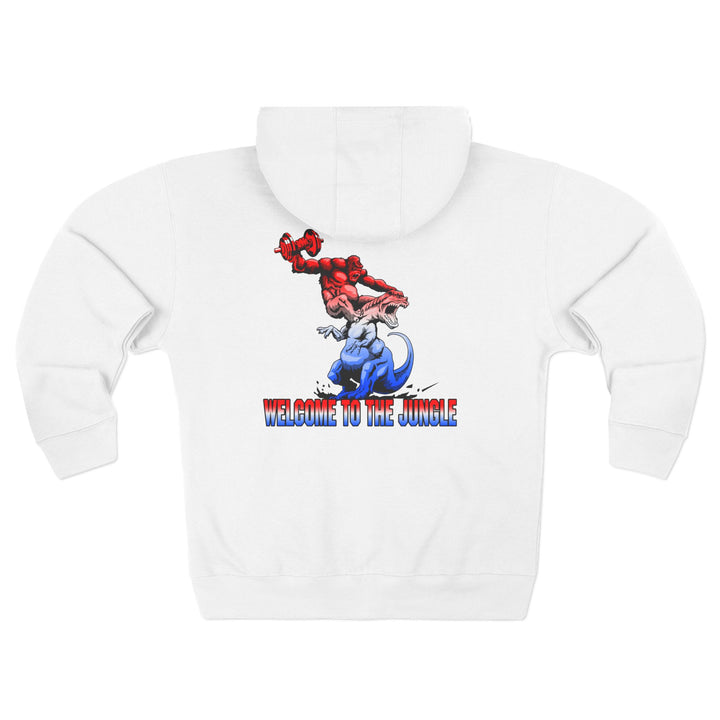 CG APE VS ZILLA 2ND FIGHTRED WHITE BLUE FADE /WELCOME TO THE JUNGLE ZIP UP
