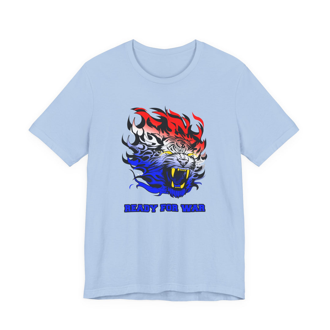 TIGER FLAME RED WHITE BLUE FADE/READY FOR WAR