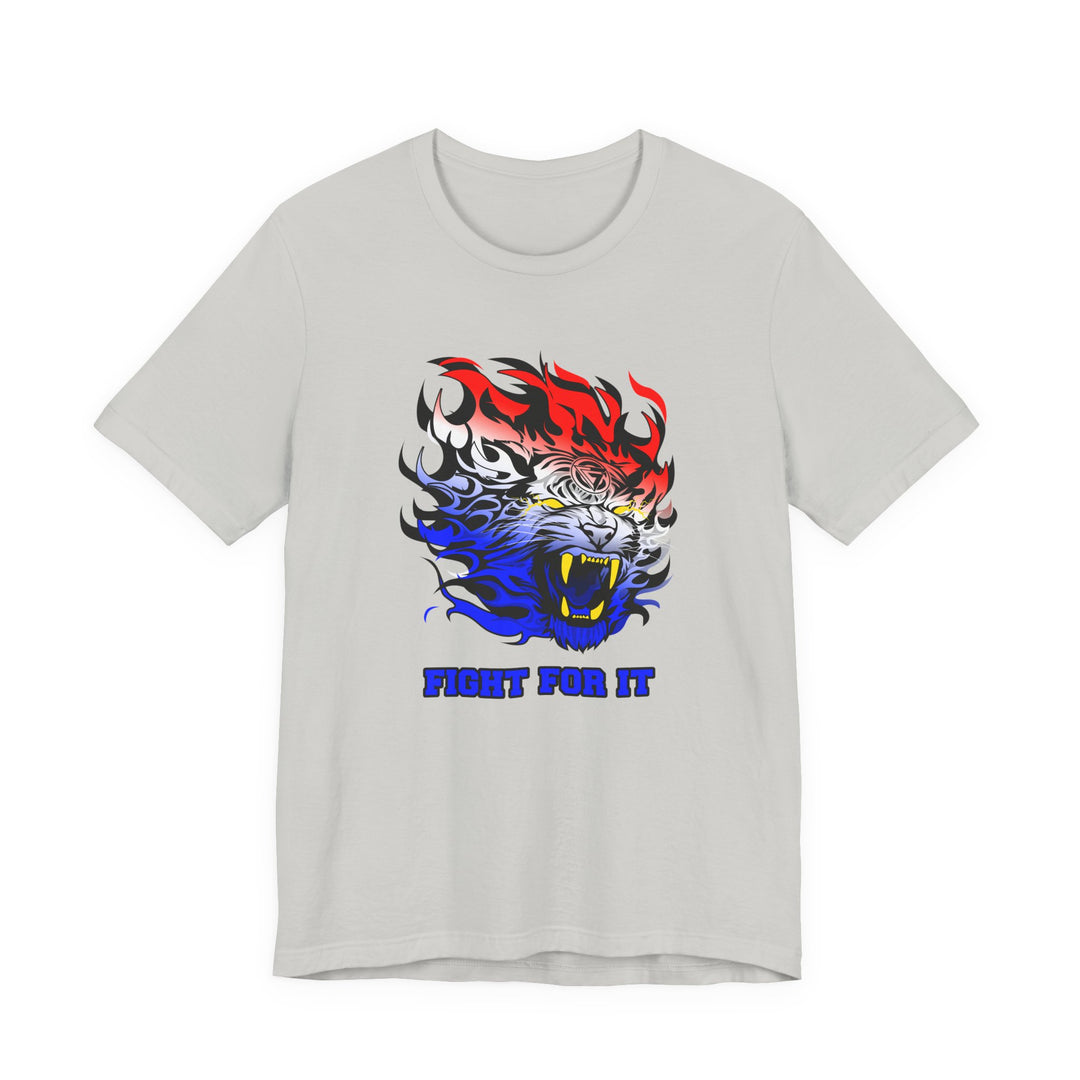 TIGER FLAME RED WHITE BLUE FADE/FIGHT FOR IT