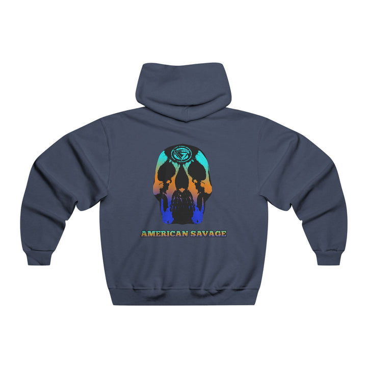 SKULLATOR-BLUE ORANGE AQUA FADE/AMERICAN SAVAGE