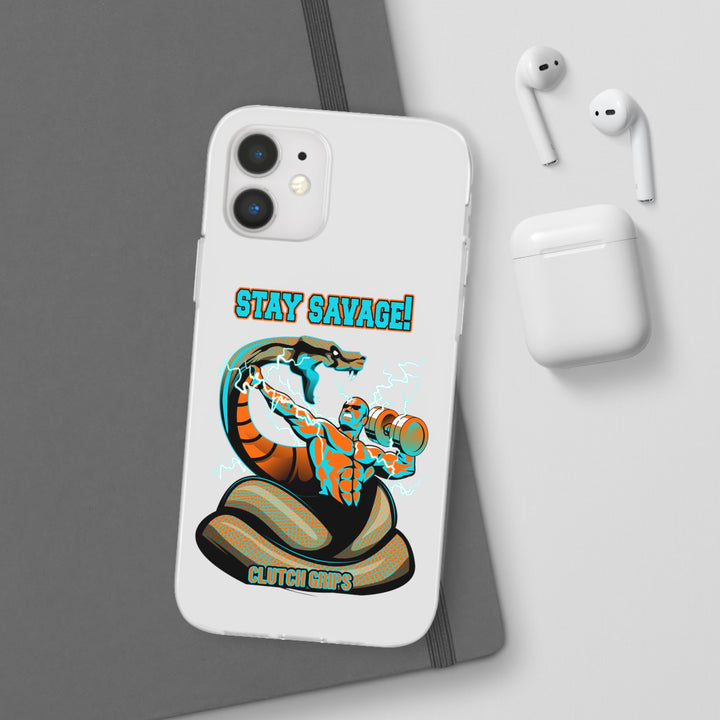 MAC VS SNAKE MIAMI COLORS AQUA ORANGE PHONE CASE /STAY SAVAGE