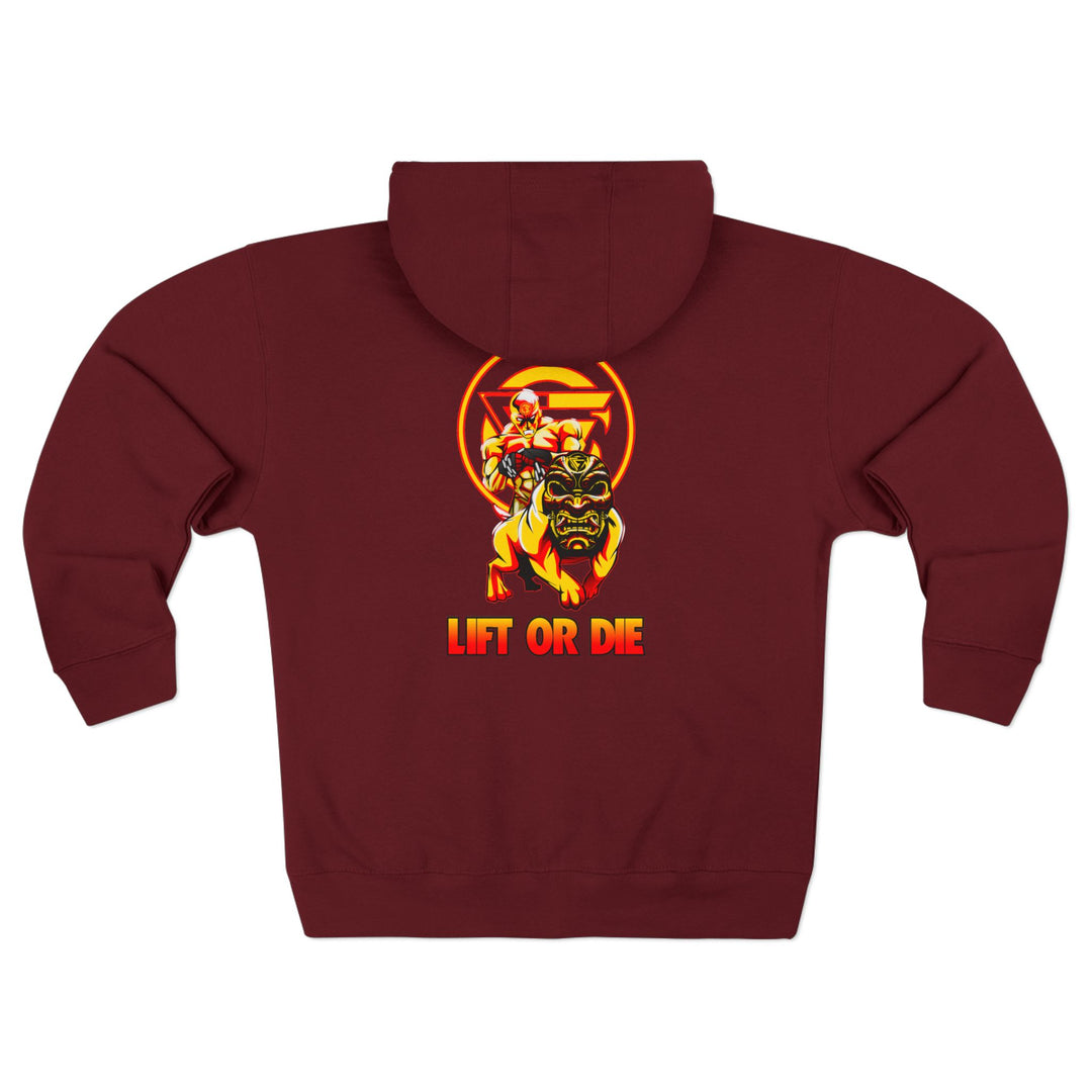 CG ANGRY DOG GOLD RED /LIFT OR DIE ZIP UP