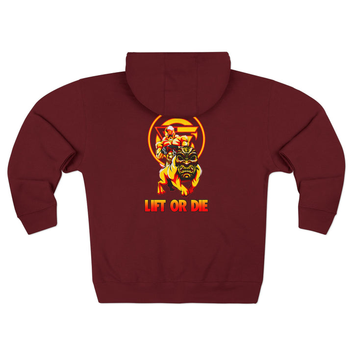 CG ANGRY DOG GOLD RED /LIFT OR DIE ZIP UP