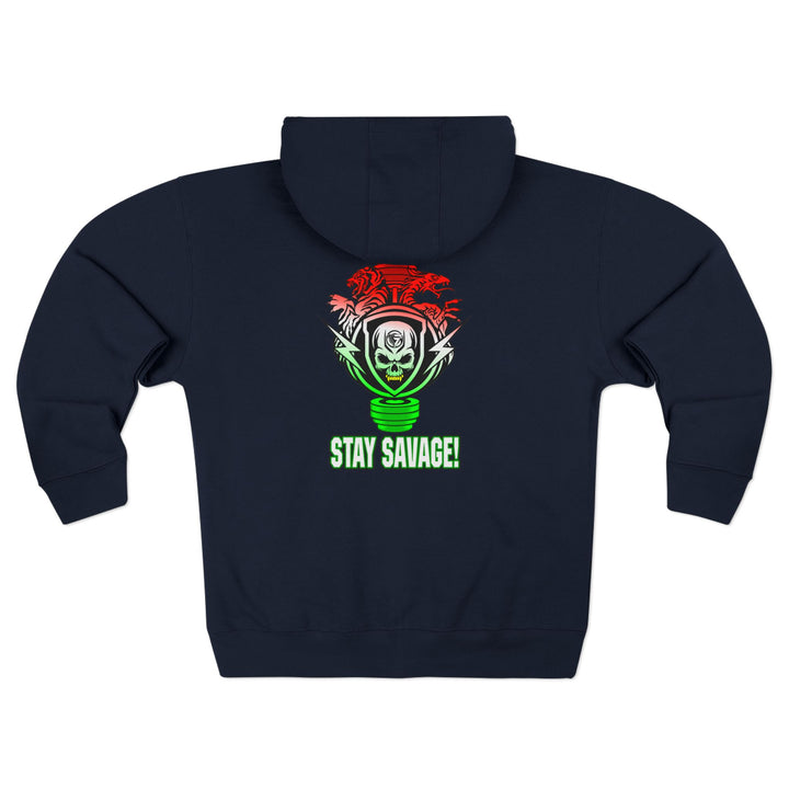 CG SKULLATOR SGL BELL DRAGON TIGER RED WHITE GREEN FADE /STAY SAVAGE ZIP UP