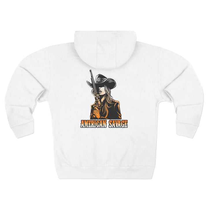 CG WOMAN REBELLORANGE WHITE FADE /AMERICAN SAVAGE ZIP UP