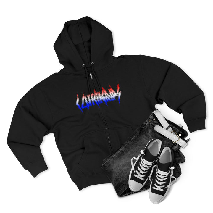CG APE VS ZILLA 2ND FIGHTRED WHITE BLUE FADE /CONQUER ZIP UP