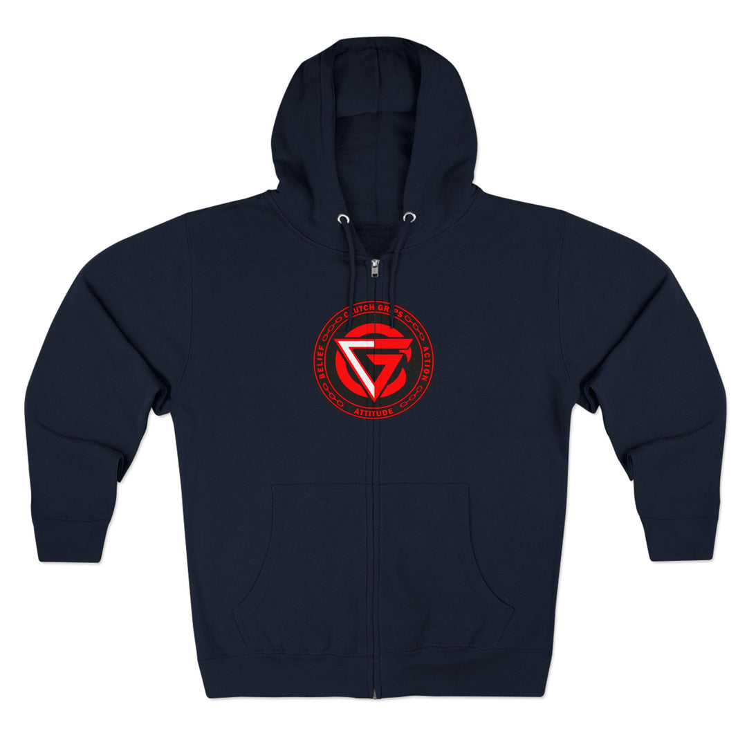 ENTER THE MAC RED BLACK /AMERICAN SAVAGE ZIP UP