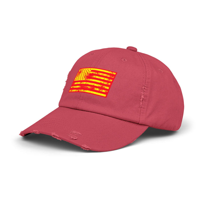 BATTLE HARDENED BLOOD RED & GOLD AMERICAN FREEDOM FLAG CAP