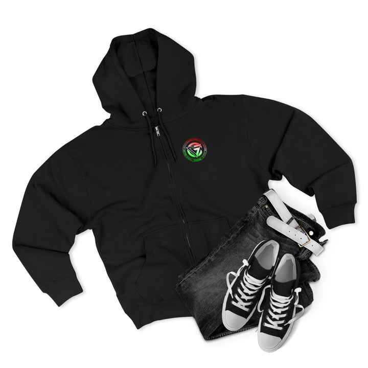 SKULLATOR SGL BELL DRAGON TIGER RED WHITE GREEN FADE/READY FOR WAR ZIP UP