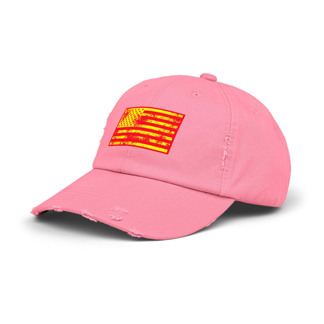 BATTLE HARDENED BLOOD RED & GOLD AMERICAN FREEDOM FLAG CAP