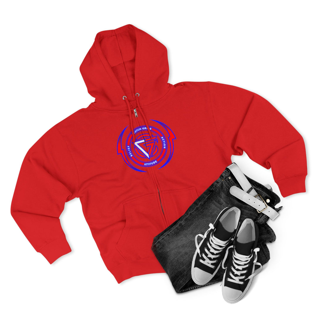 CG LION HEART RED WHITE BLUE/LIFT OR DIE ZIP UP