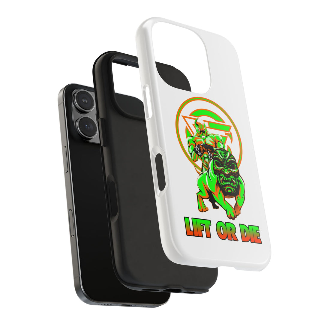 ANGRY DOG ORANGE GREEN PHONE CASE /LIFT OR DIE