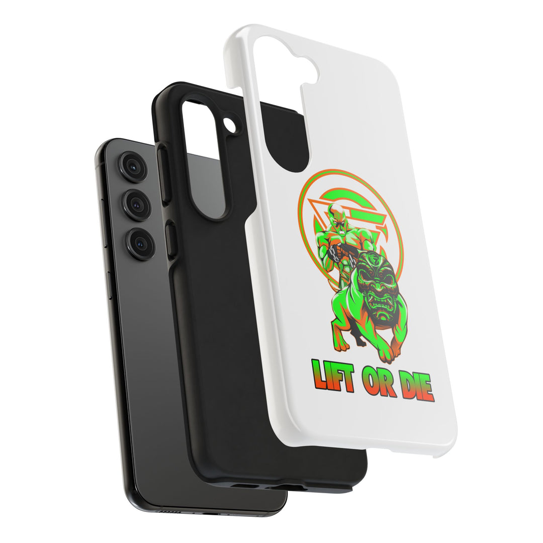 ANGRY DOG ORANGE GREEN PHONE CASE /LIFT OR DIE