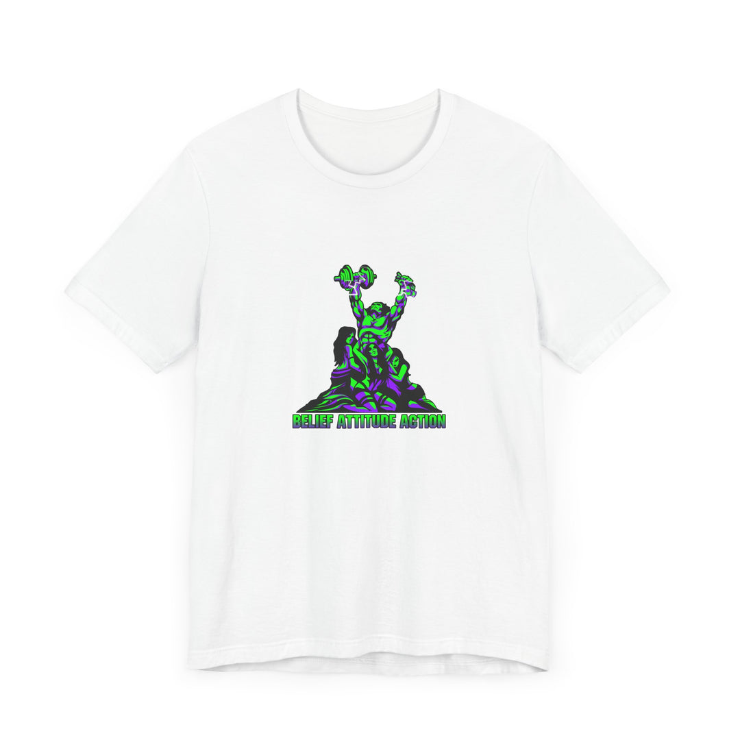 CG CONFIDENCE MAN PURPLE GREEN/BELIEF ATTITUDE ACTION