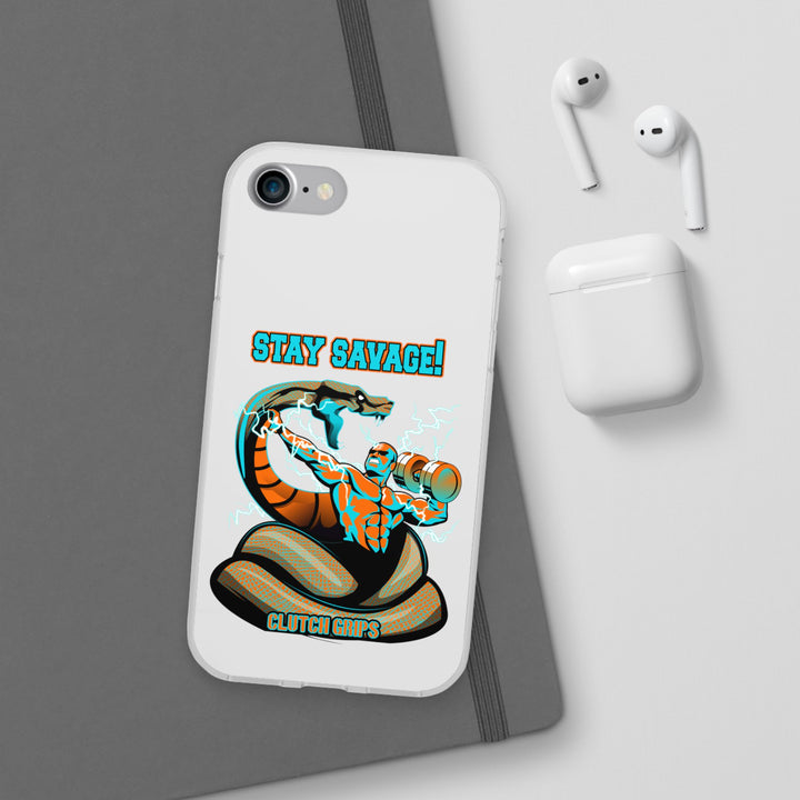 MAC VS SNAKE MIAMI COLORS AQUA ORANGE PHONE CASE /STAY SAVAGE