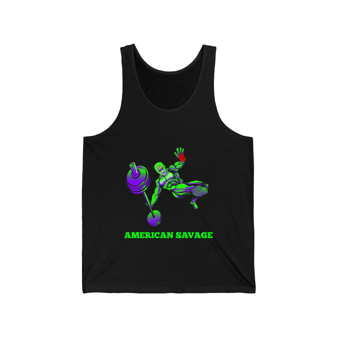 MAC-JUMP PURPLE GREEN TANK/ AMERICAN SAVAGE