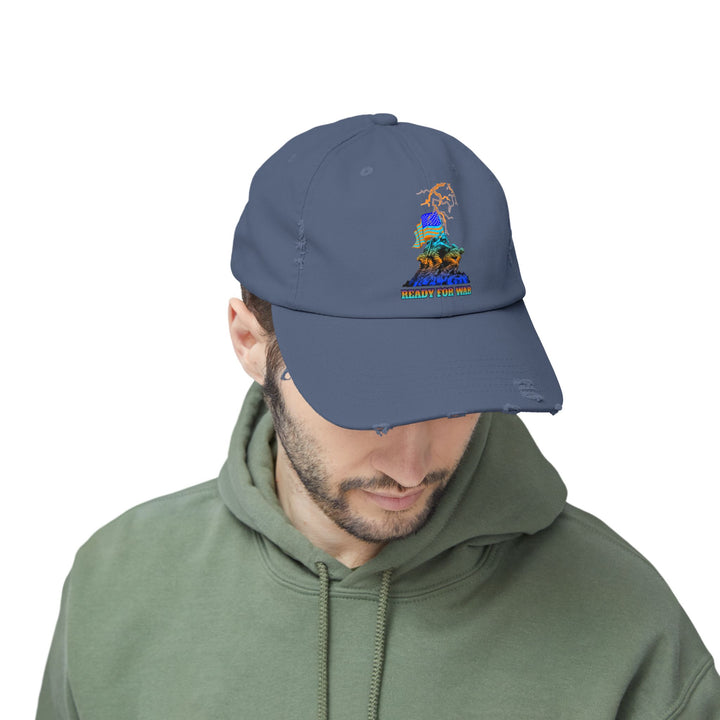 AMERICAN WARRIOR BLUE ORANGE AQUA/READY FOR WAR CAP