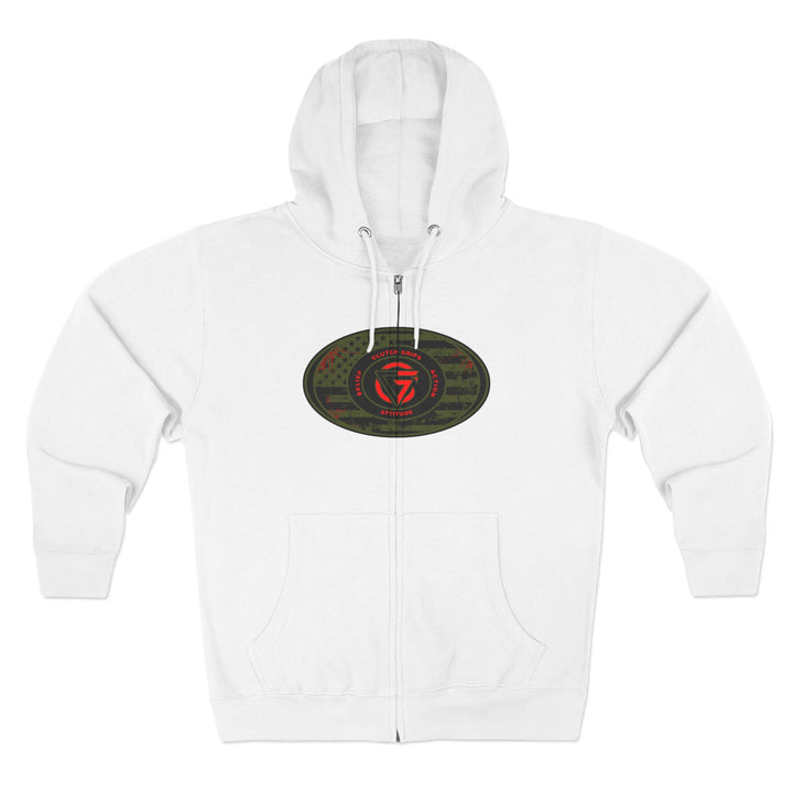 CG ANGRY DOG MILITARY GREEN BLOOD RED /AMERICAN SAVAGE ZIP UP
