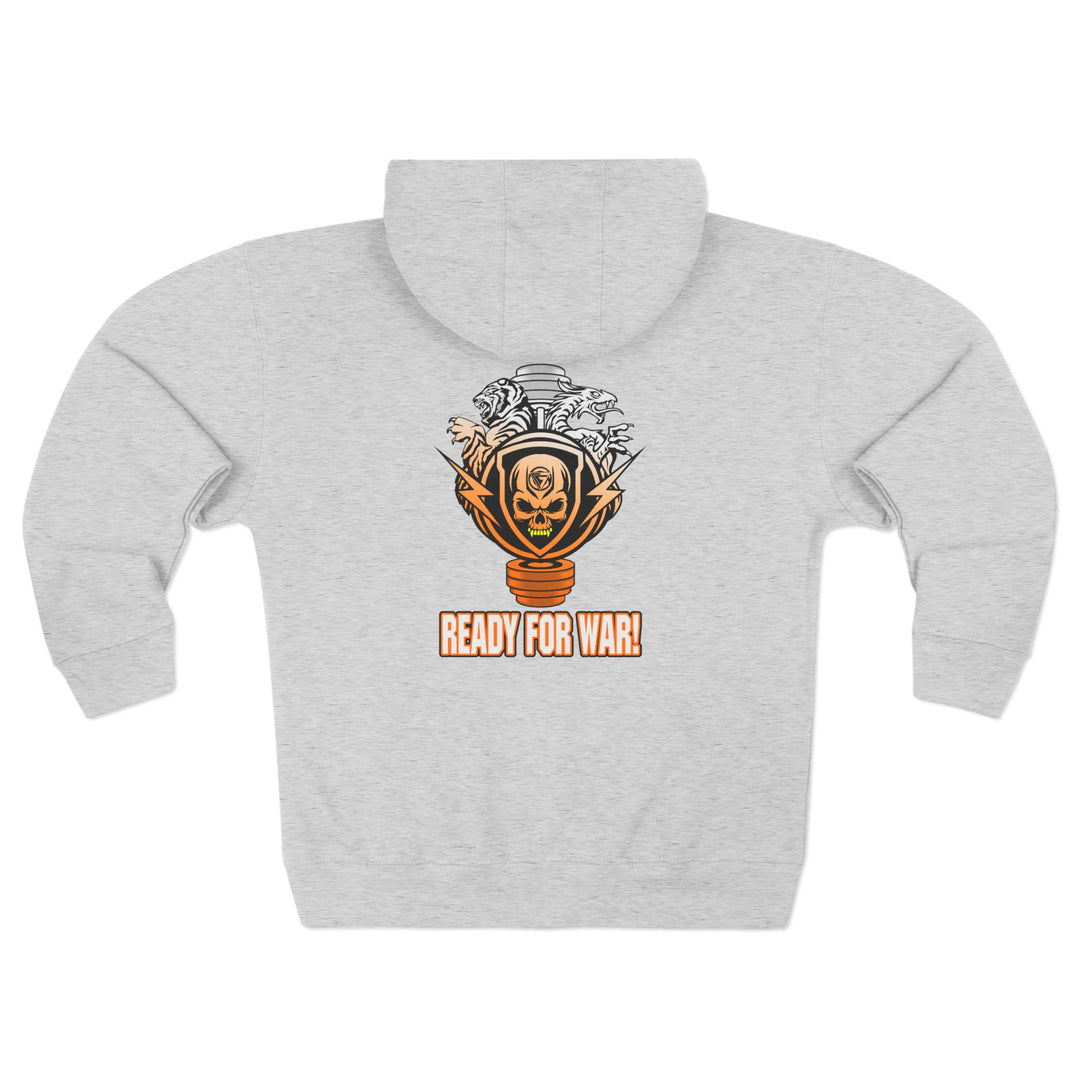 CG SKULLATOR SGL BELL DRAGON TIGER ORANGE WHITE  FADE /READY FOR WAR ZIP UP
