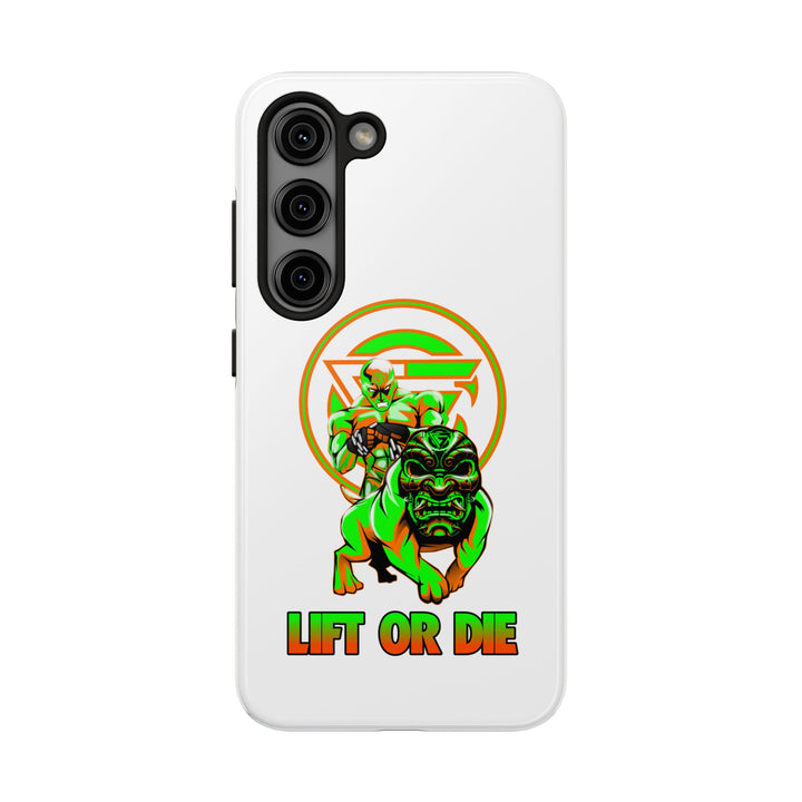 ANGRY DOG ORANGE GREEN PHONE CASE /LIFT OR DIE