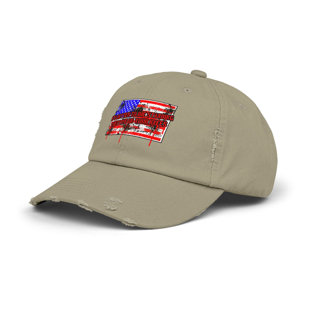 AMERICAN PRIDE FLAG BULLET HOLES ITS BETTER TO DIE STANDING THEN LIVE ON YOUR KNEES