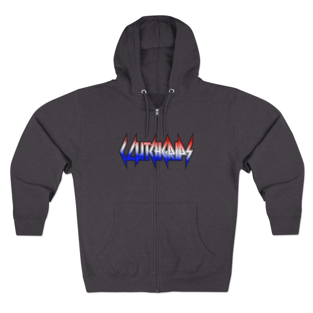 TIGER FLAME RED WHITE BLUE FADE /READY FOR WAR ZIP UP