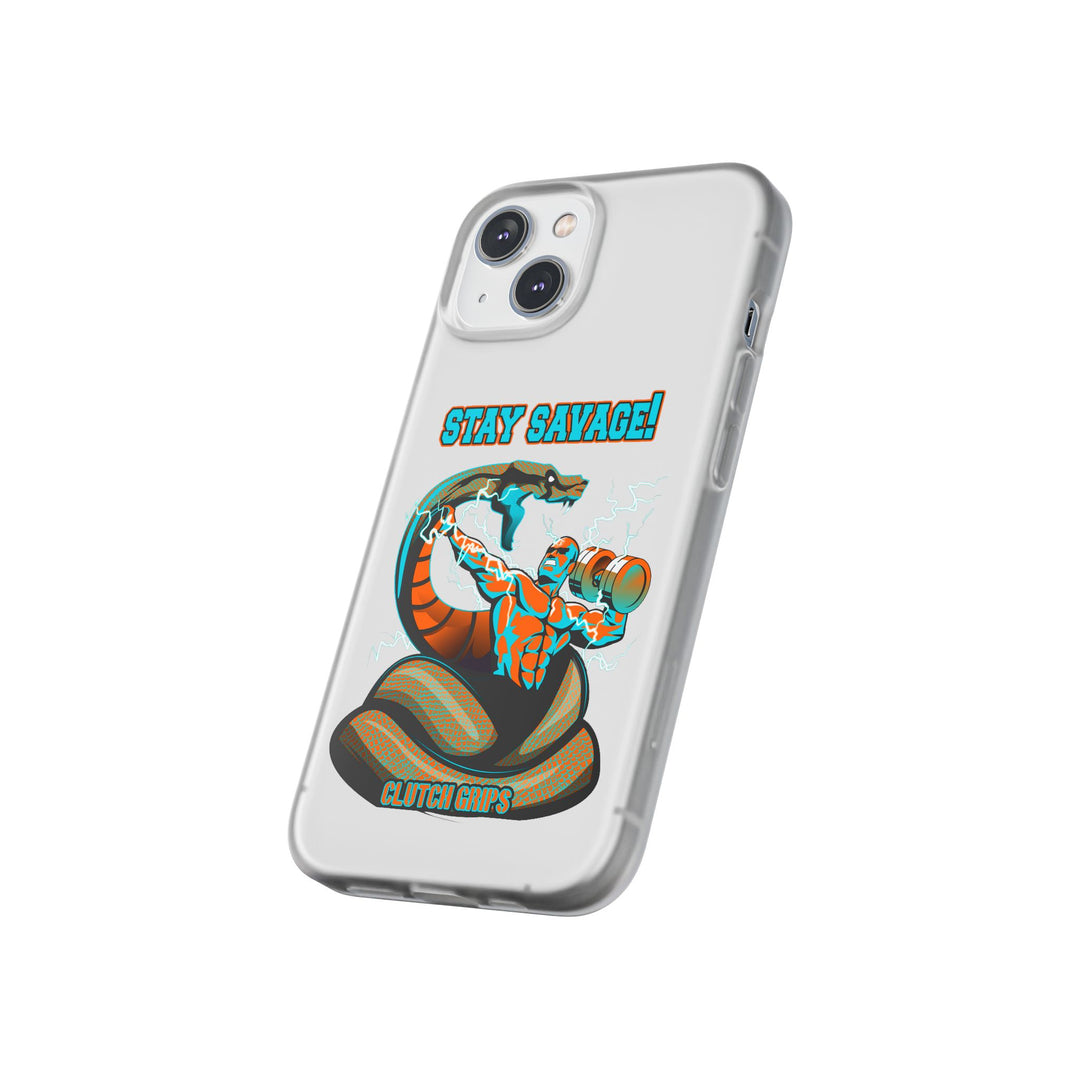 MAC VS SNAKE MIAMI COLORS AQUA ORANGE PHONE CASE /STAY SAVAGE