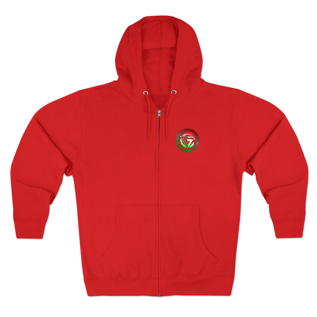 SKULLATOR SGL BELL DRAGON TIGER RED WHITE GREEN FADE/READY FOR WAR ZIP UP