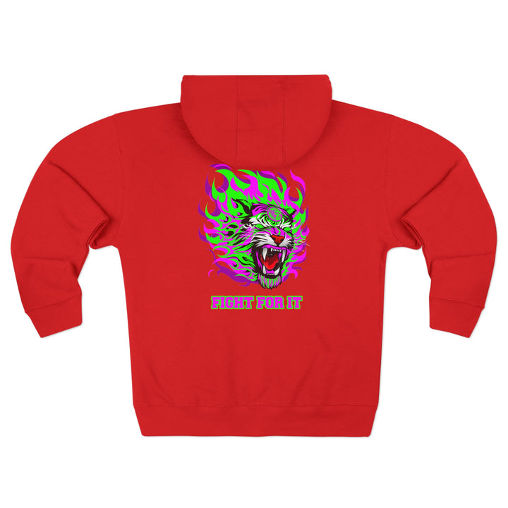 CG TIGER FLAME PURPLE GREEN /FIGHT FOR IT ZIP UP