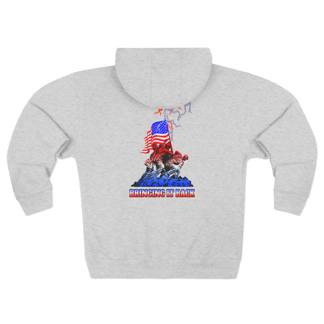 CG A AMERICAN WARRIORS RED WHITE BLUE FADE /BRINGING IT BACK ZIP UP