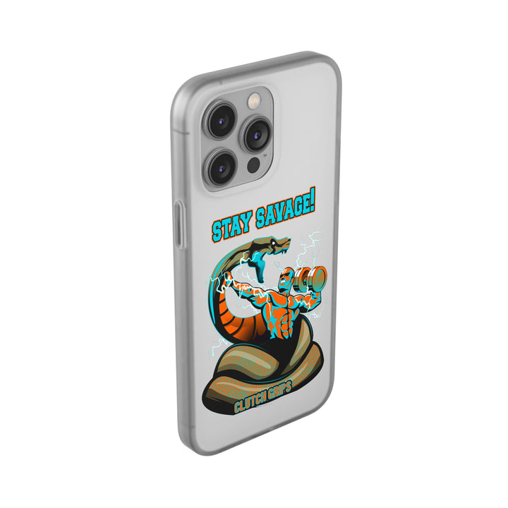 MAC VS SNAKE MIAMI COLORS AQUA ORANGE PHONE CASE /STAY SAVAGE