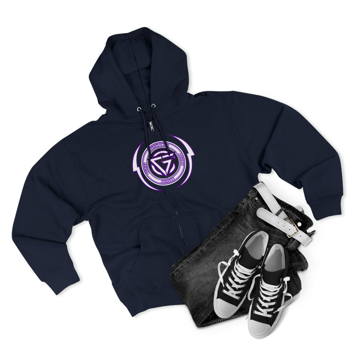 RIDE THE LIGHTNING  PURPLE WHITE /LIFT OR DIE ZIP UP
