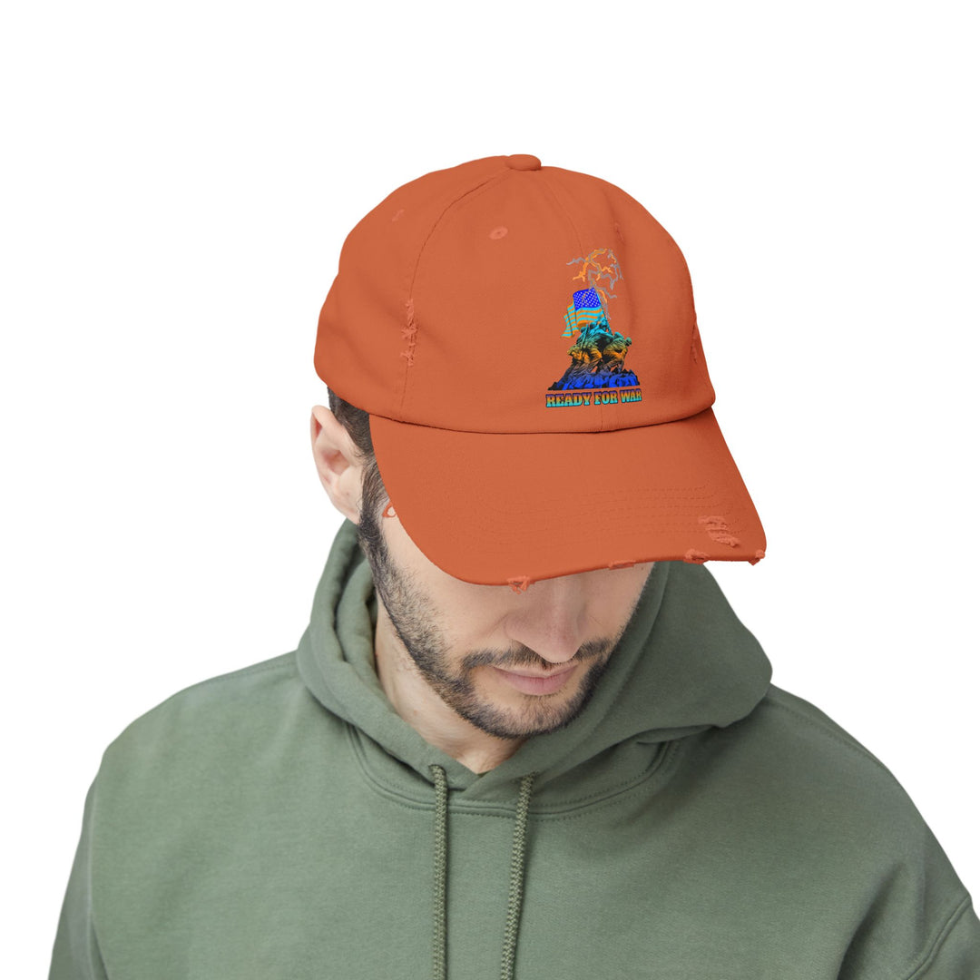 AMERICAN WARRIOR BLUE ORANGE AQUA/READY FOR WAR CAP