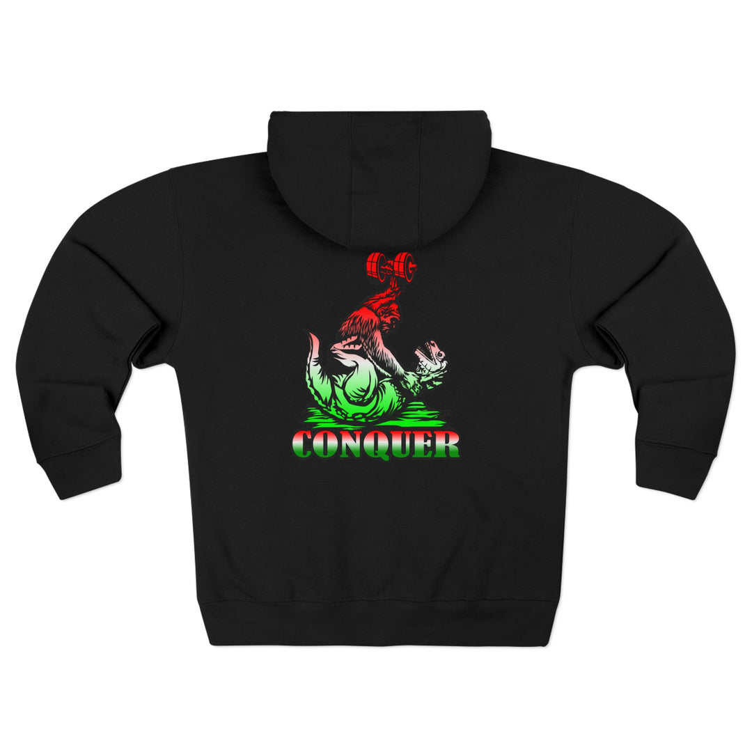 CG APE VS ZILLA RED WHITE GREEN FADE /CONQUER ZIP UP