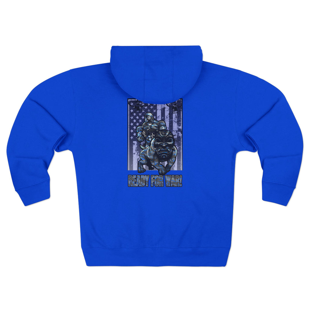 CG ANGRY DOG GREY BLUE CAMO/READY FOR WAR ZIP UP