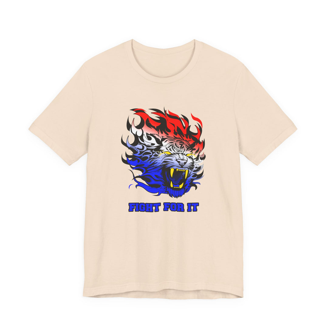 TIGER FLAME RED WHITE BLUE FADE/FIGHT FOR IT