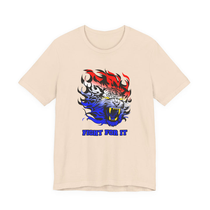 TIGER FLAME RED WHITE BLUE FADE/FIGHT FOR IT