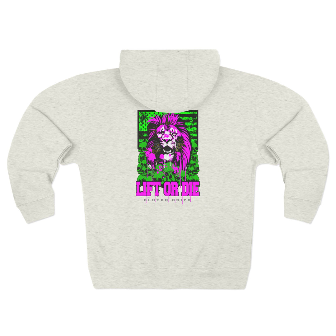CG LION HEART GREEN PURPLISH PINK LIFT OR DIE ZIP UP