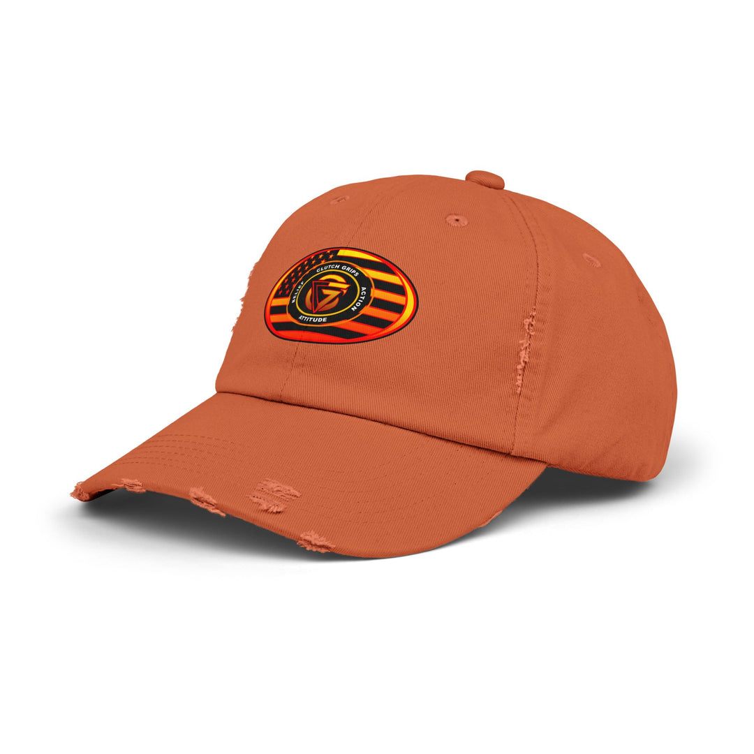 RED ORANGE YELLOW FADE OVAL AMERICAN FLAG CAP