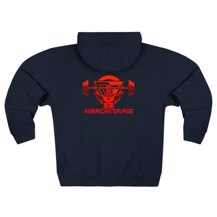 ENTER THE MAC RED BLACK /AMERICAN SAVAGE ZIP UP