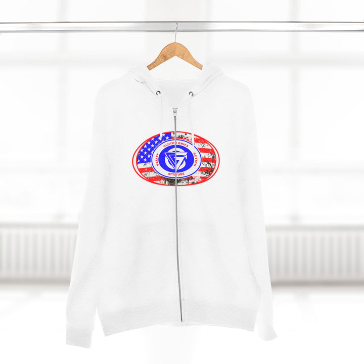 AMERICAN WARRIOR TRIBUTE  RED WHITE BLUE/AMERICAN SAVAGE ZIP UP