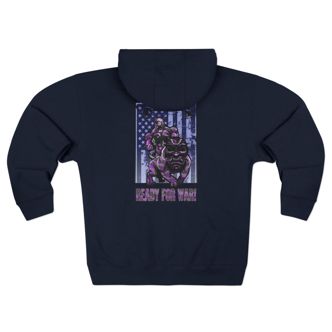 CG ANGRY DOG CAMO GREY PURPLE/READY FOR WAR ZIP UP