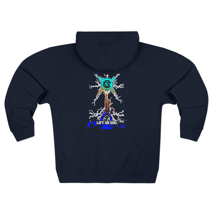CG LIGHTNING KING BLUE ORANGE AQUA /LIFT OR DIE ZIP UP