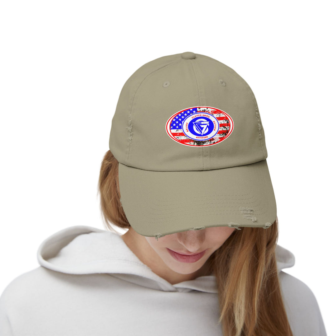 CG OVAL LOGO DISTRESSED FLAG /BELIEF ATTITUDE ACTION CAP