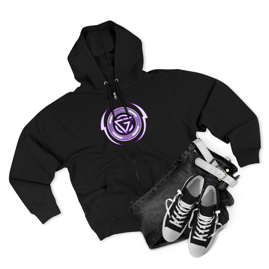 RIDE THE LIGHTNING  PURPLE WHITE /LIFT OR DIE ZIP UP