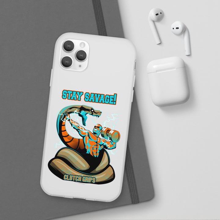 MAC VS SNAKE MIAMI COLORS AQUA ORANGE PHONE CASE /STAY SAVAGE