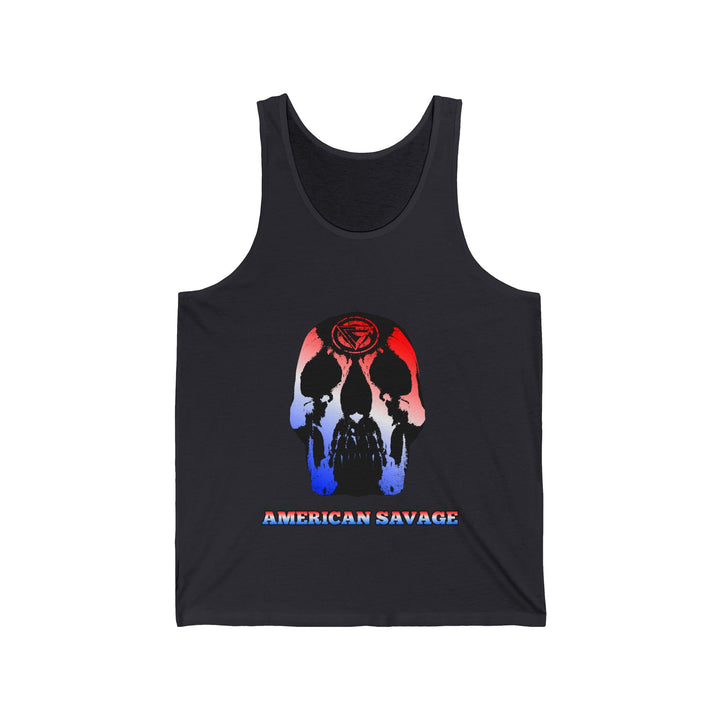 SKULLATOR TANK RED WHITE BLUE /AMERICAN SAVAGE