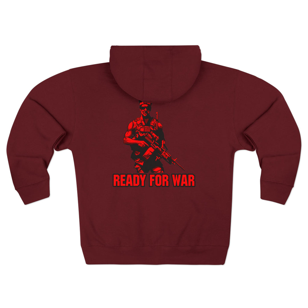 CG  NAVY SEAL TRIBUTE  RIP RED BLACK /READY FOR WAR ZIP UP