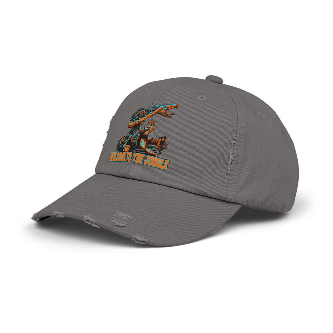 SERPENT SLAYER ORANGE AQUA WELCOME TO THE JUNGLE CAP